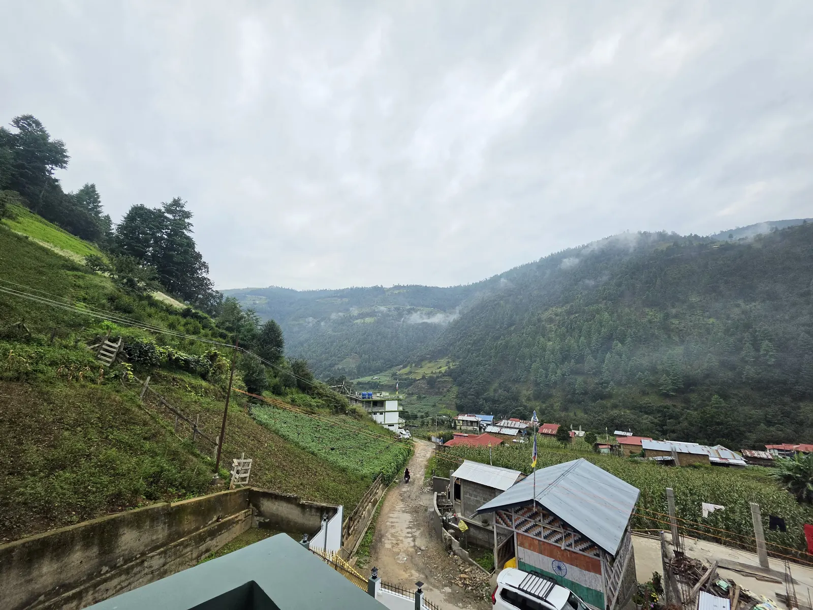 Namthung valley and village view